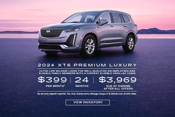 2024 XT6 Premium Luxury. Ultra-low mileage lease forfor well-qualified current eligible GM employ...